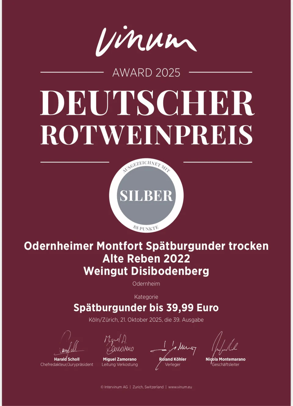 2022 Montfort Spätburgunder »Alte Reben«, trocken
